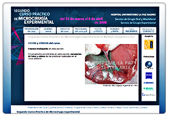 Diseño Web para el Curso de Microcirugía del Hospital La Paz de Madrid
